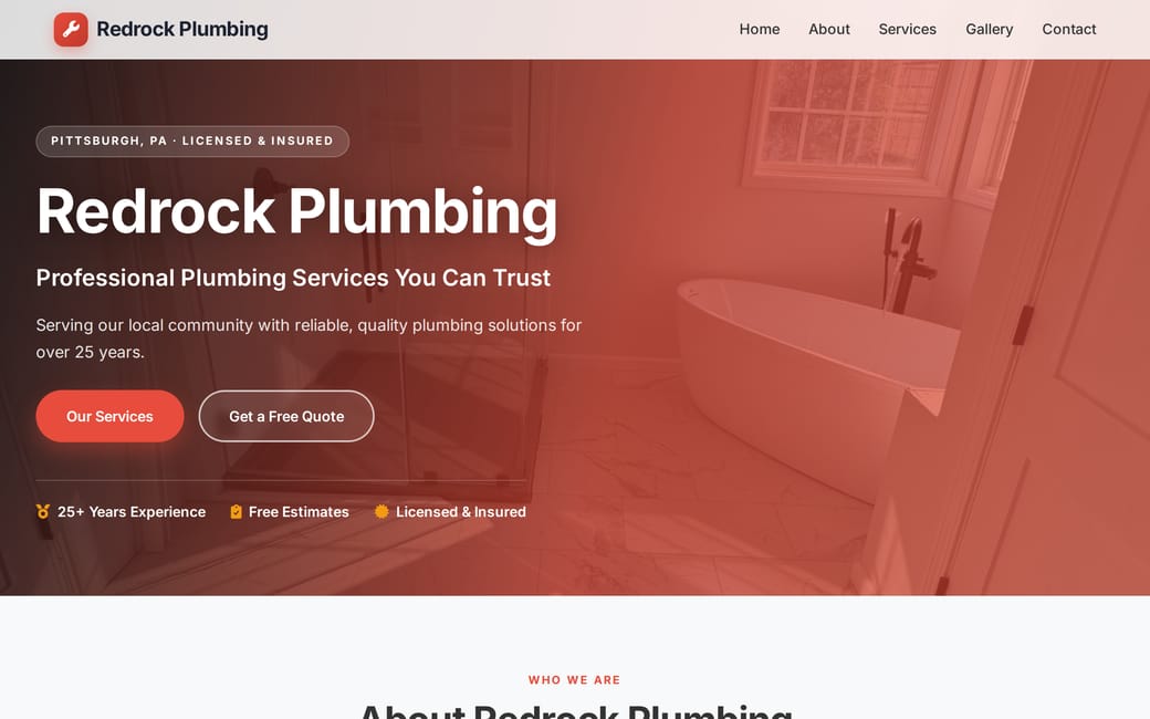Redrock Plumbing website